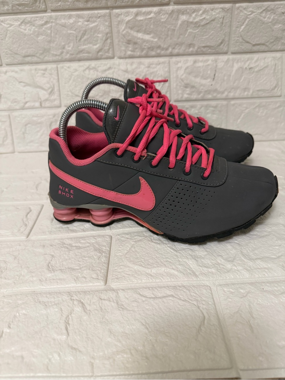 Nike Shox Women's Athletic Shoes - Gray with Pink Accents
